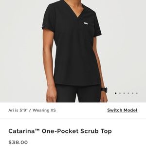 Figs Catarina one-pocket scrub top and Zamora jogger scrub pants